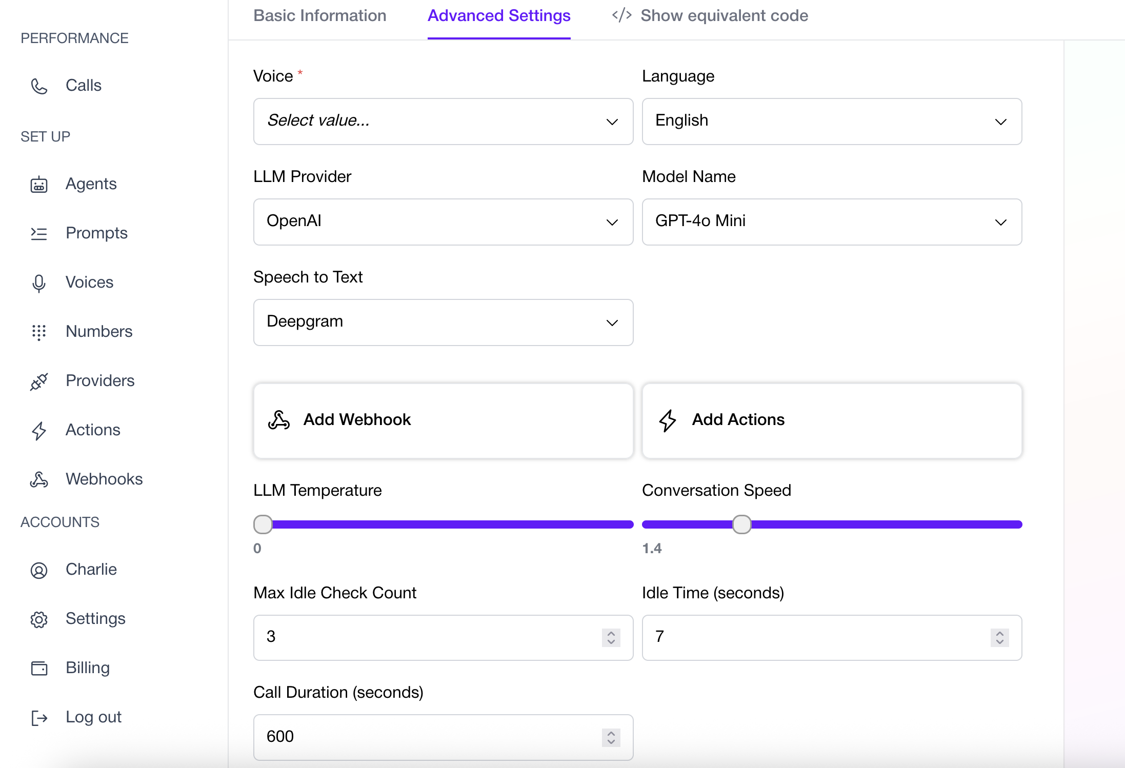 Agent Advanced Settings