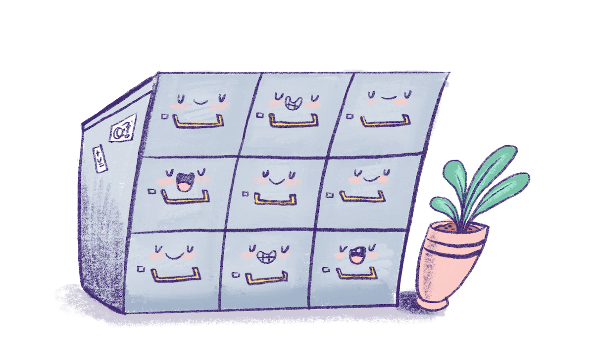 Illustration by Annie Ruygt of a filing cabinet