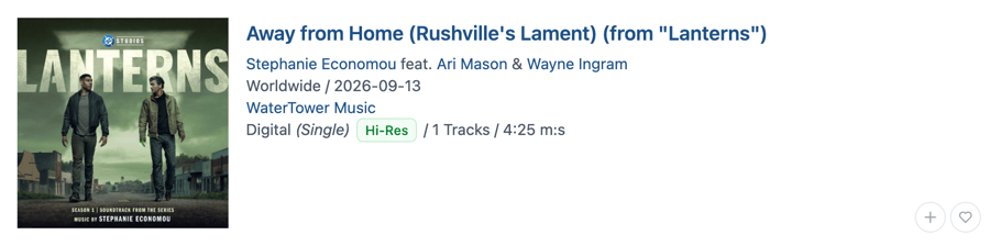 A release credit line with a featured artist