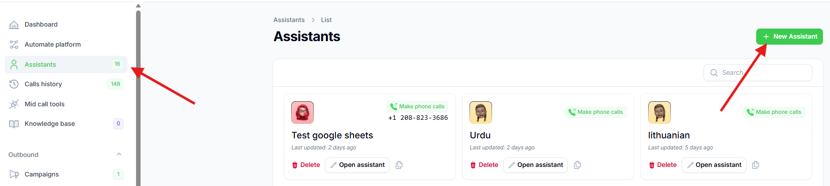 Creating new AI assistant