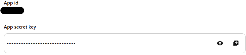 Copy App ID and Secret