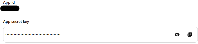 Copy App ID and Secret