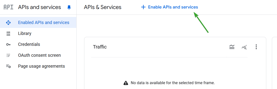 The API library search results, with YouTube Data API v3 ready to enable