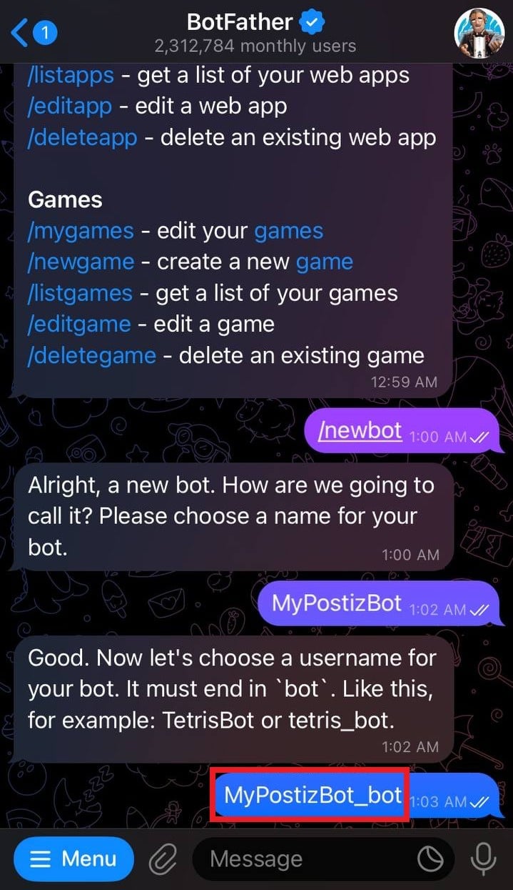 Unique Bot Name