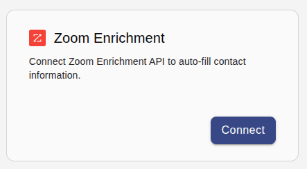 Connect button on Zoom Enrichment card