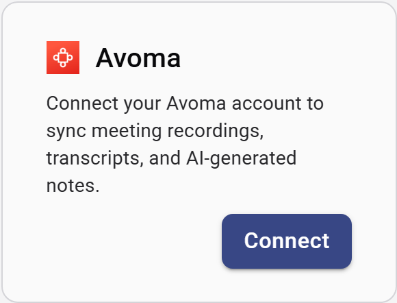 Avoma integration card