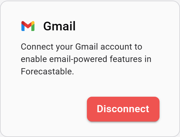 Gmail integration card