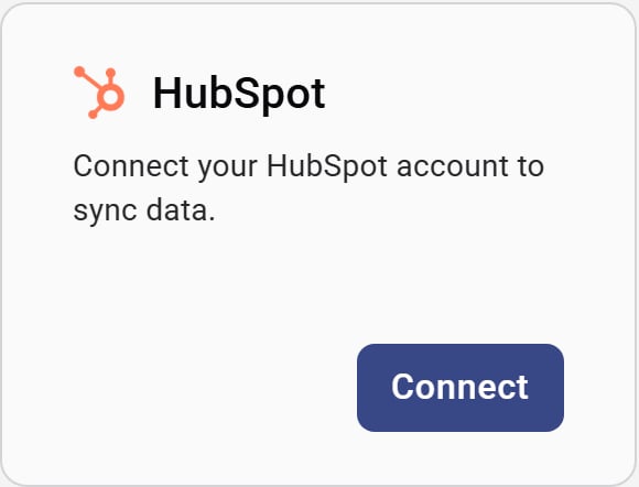 HubSpot integration card