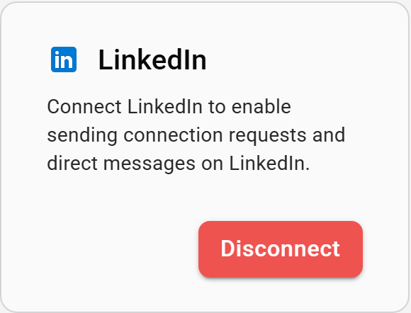 LinkedIn integration card