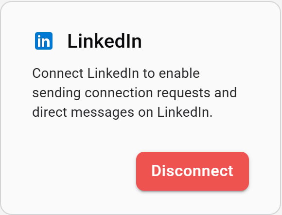 LinkedIn integration card