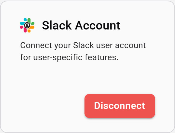 Slack Account integration card