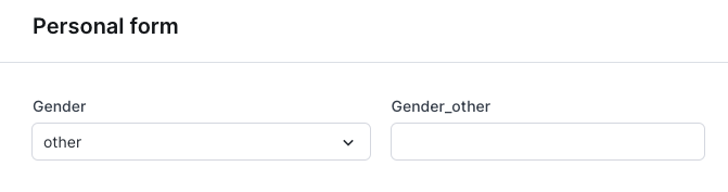 Two action form fields side by side