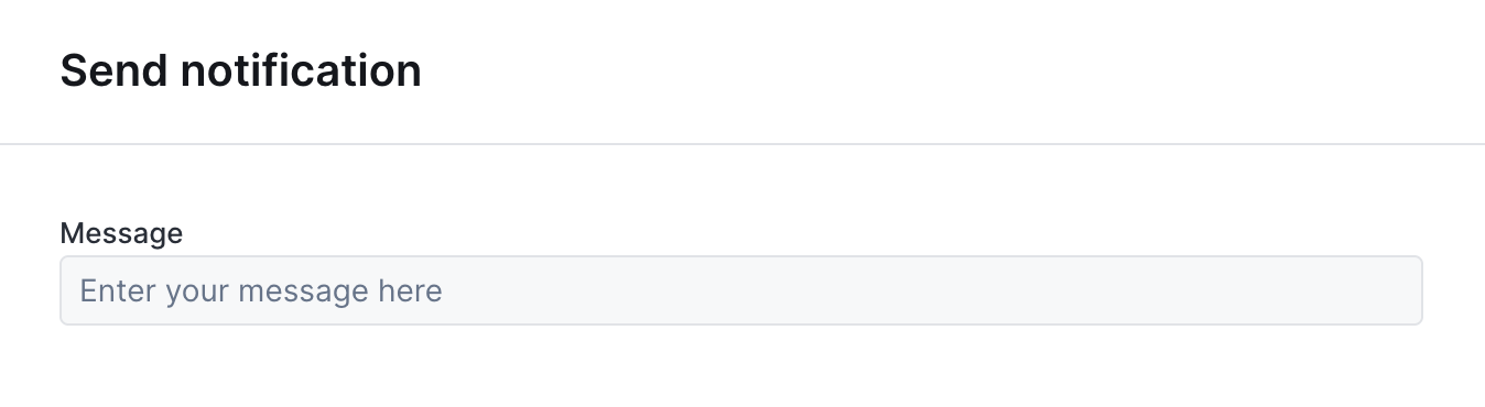 TextInput widget on an action form