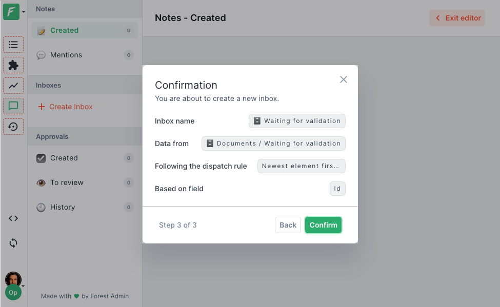 Selecting a segment for the inbox