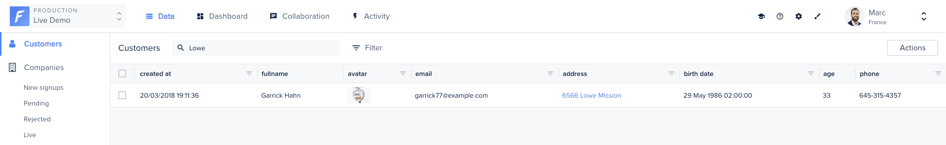 Extended search toggle