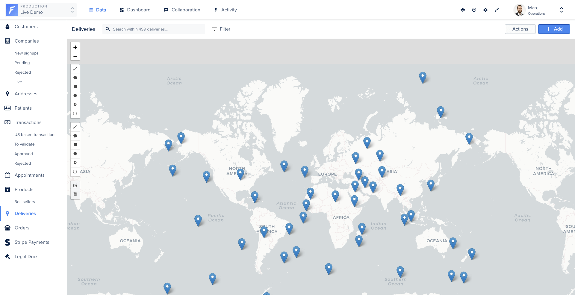Delivery map Smart View