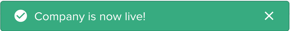 Custom success notification