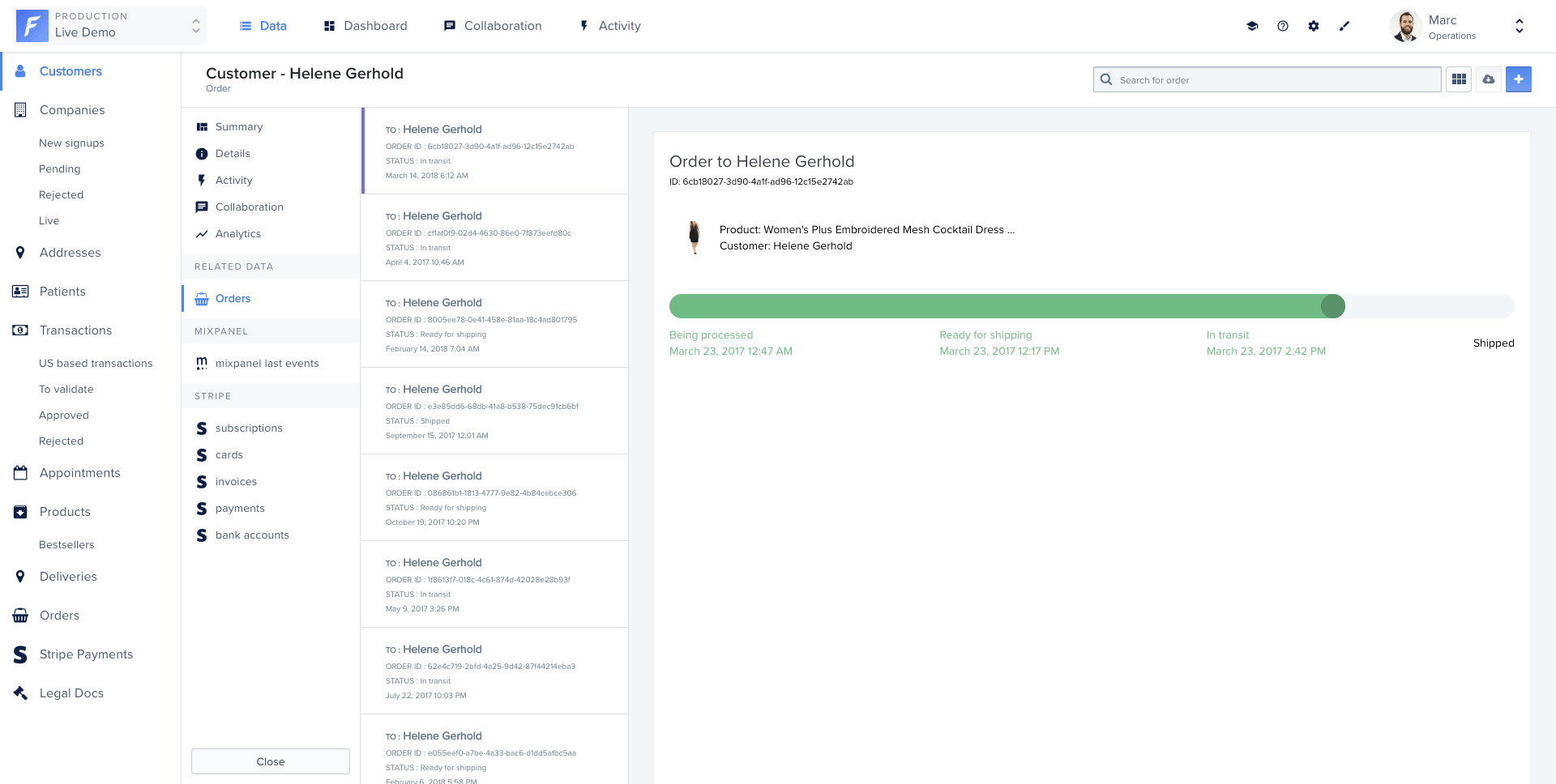 Smart View in a Related Data panel