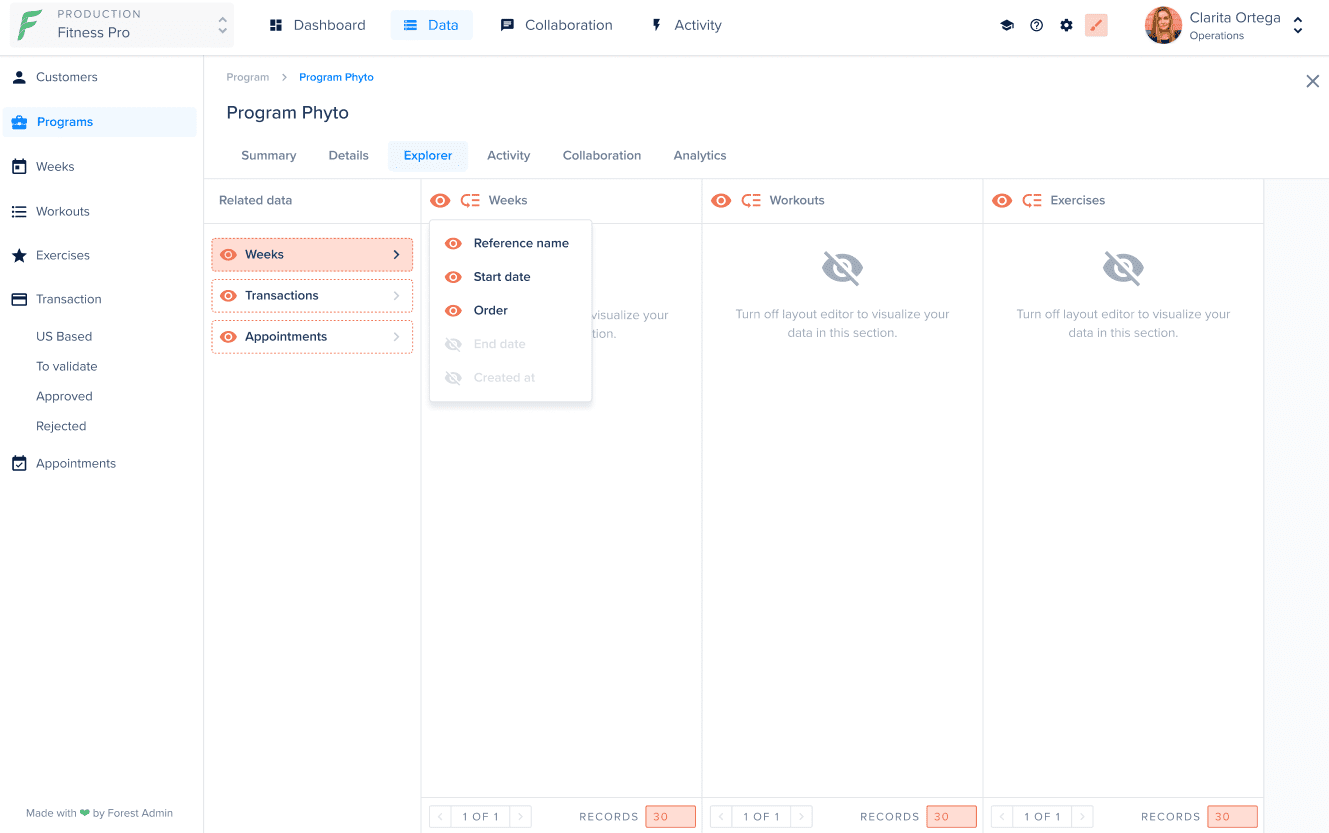 Configuring the Explorer view in Layout Editor