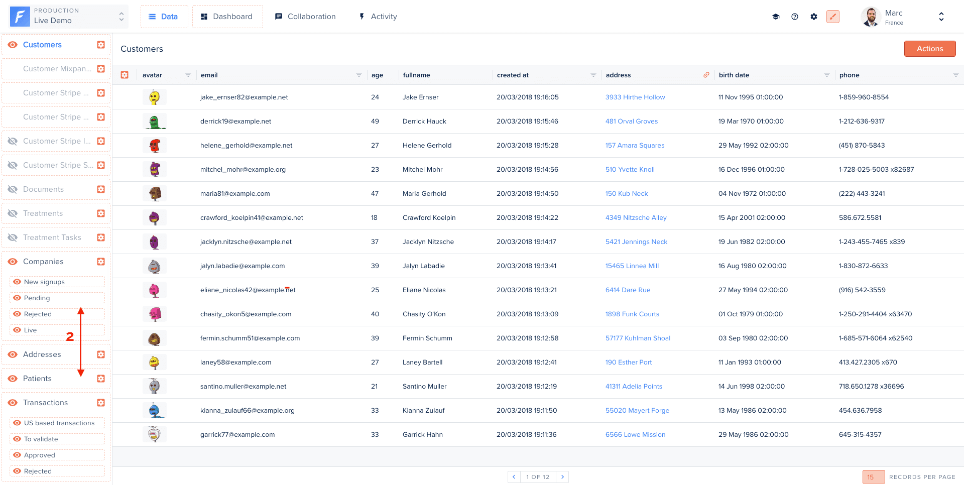 Reordering collections by drag and drop
