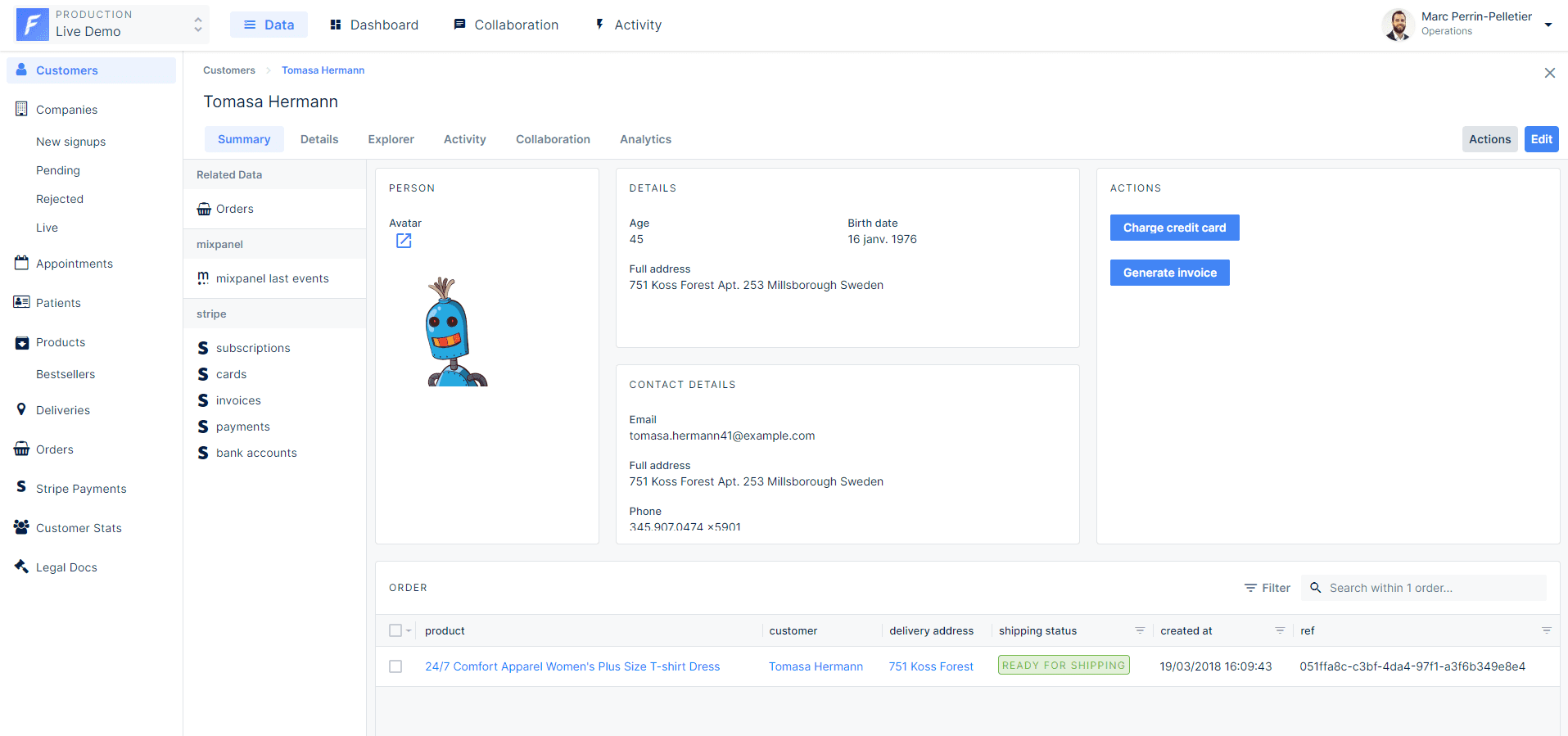 Summary view drag-and-drop builder