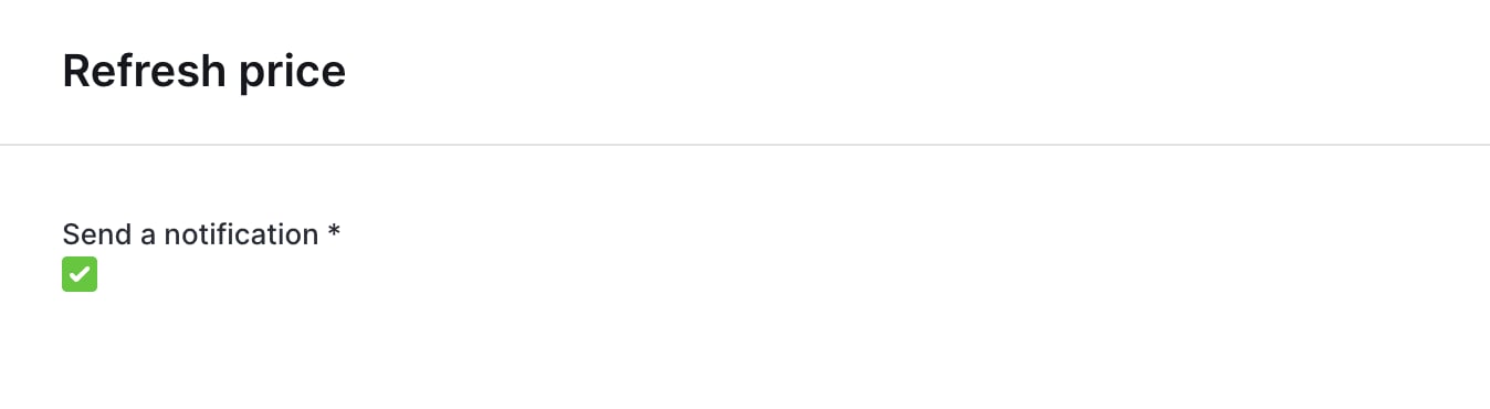 Checkbox widget on an action form