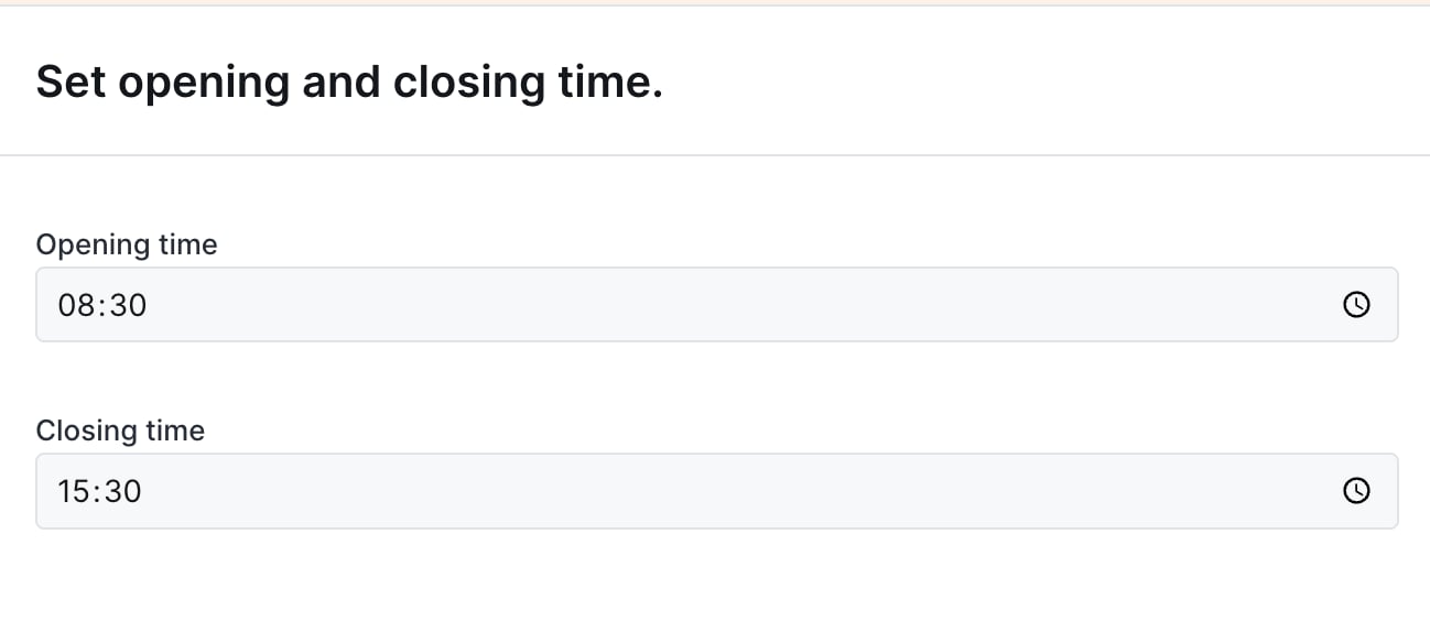 TimePicker widget on an action form