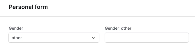 Two action form fields side by side