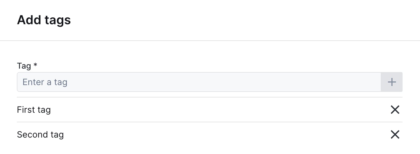 TextInputList widget on an action form