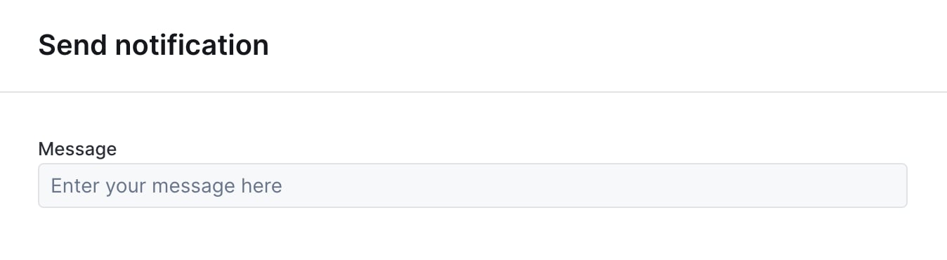 TextInput widget on an action form