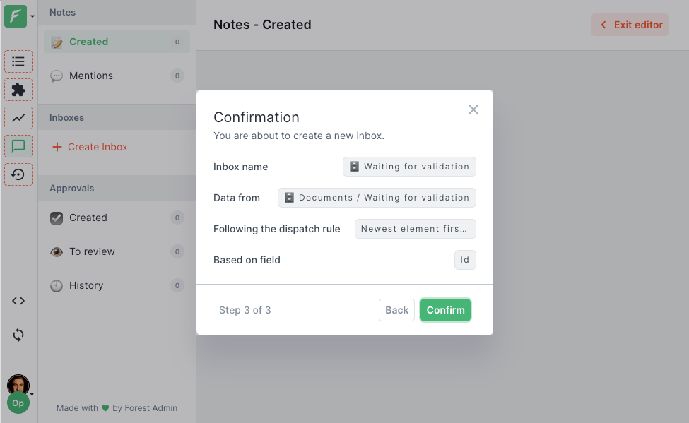 Selecting a segment for the inbox