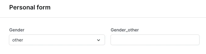 Two action form fields side by side