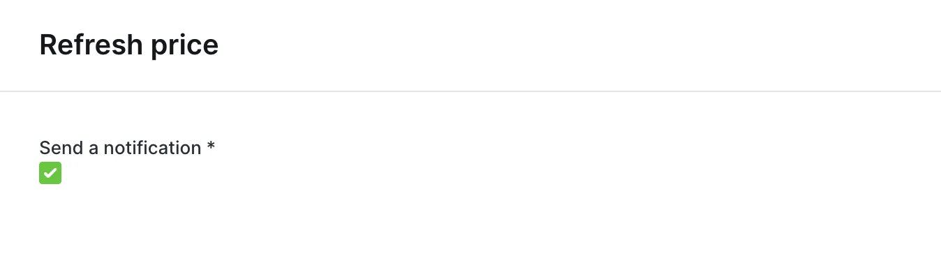 Checkbox widget on an action form