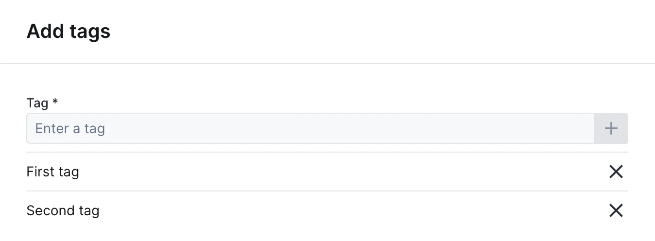 TextInputList widget on an action form