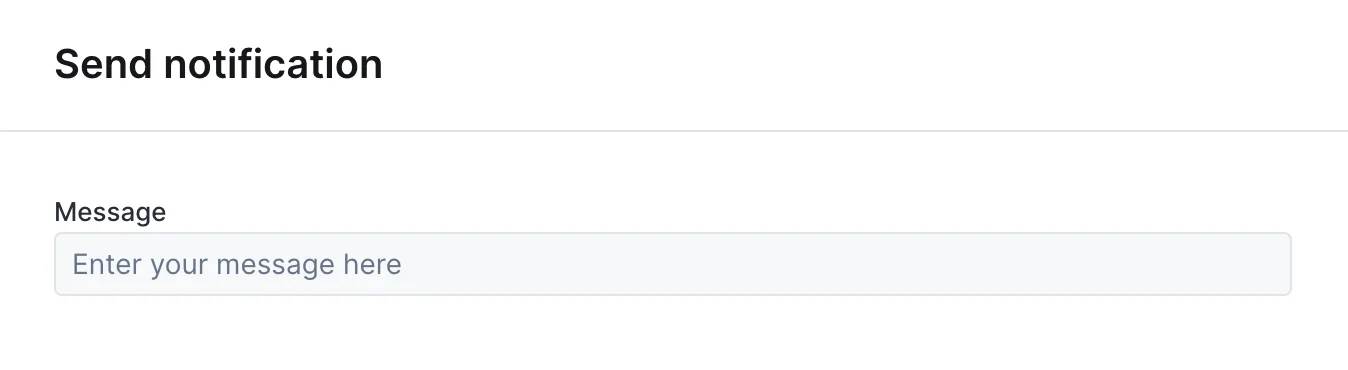 TextInput widget on an action form