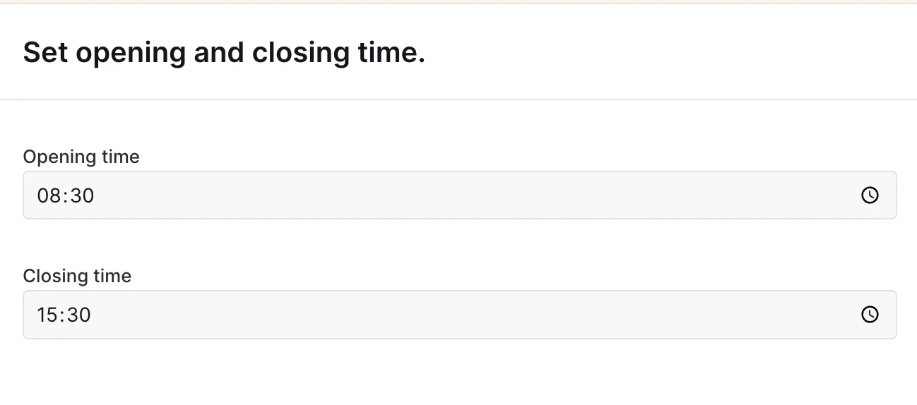 TimePicker widget on an action form