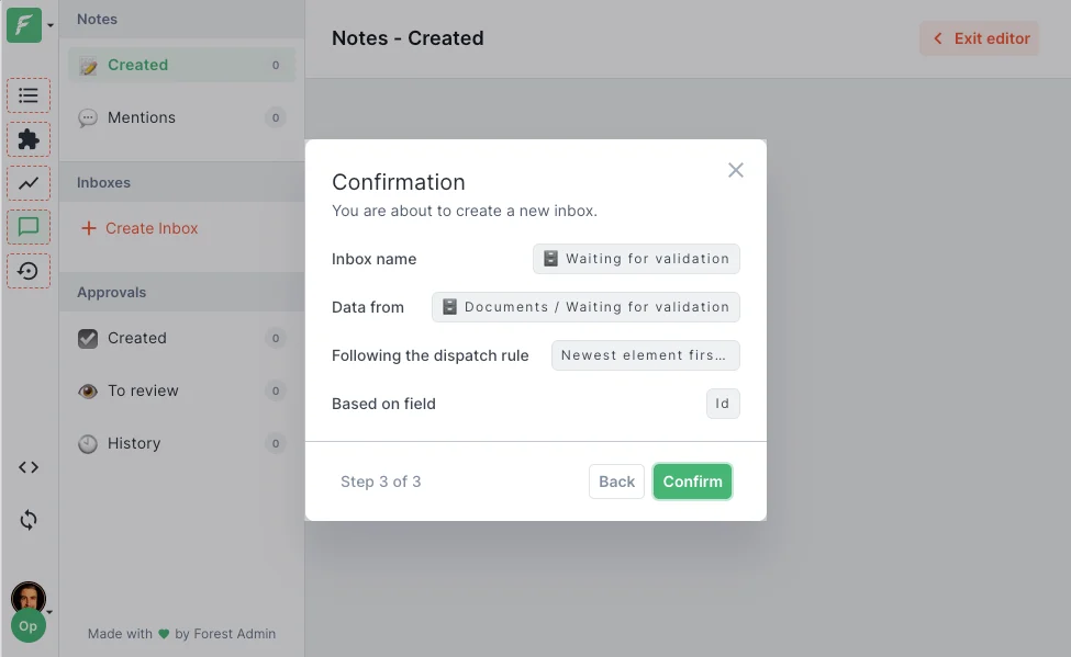 Selecting a segment for the inbox