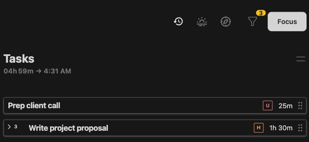 Funnel button with an active filter count badge