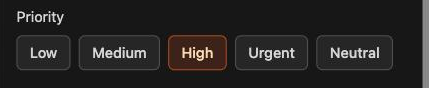 Priority buttons inside the Task Details drawer