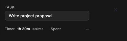 Parent task timer derived from its timed subtasks