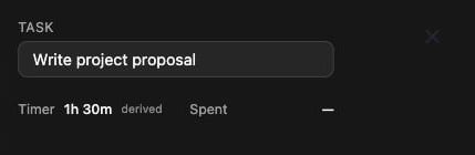 Parent task timer derived from its timed subtasks