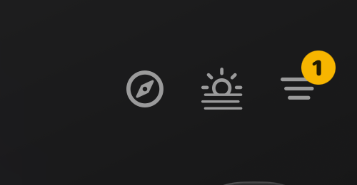 Funnel button with an active filter count badge