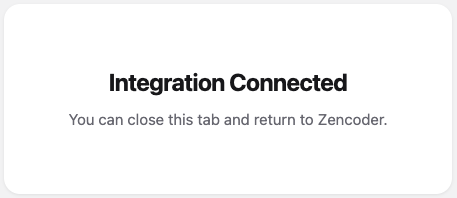 Integration Connected Tab Success