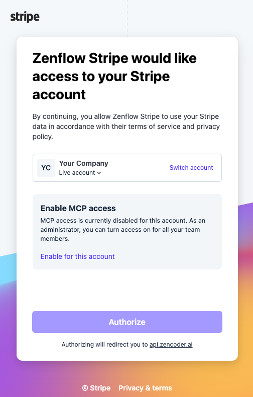 Enable MCP Access Screen