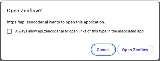 Open Zenflow Modal