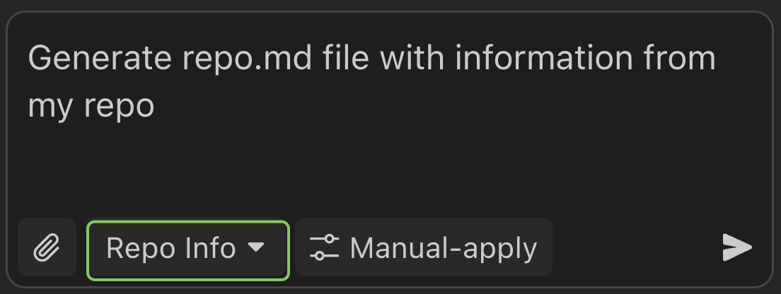 Agent selector showing Repo-Info Agent option