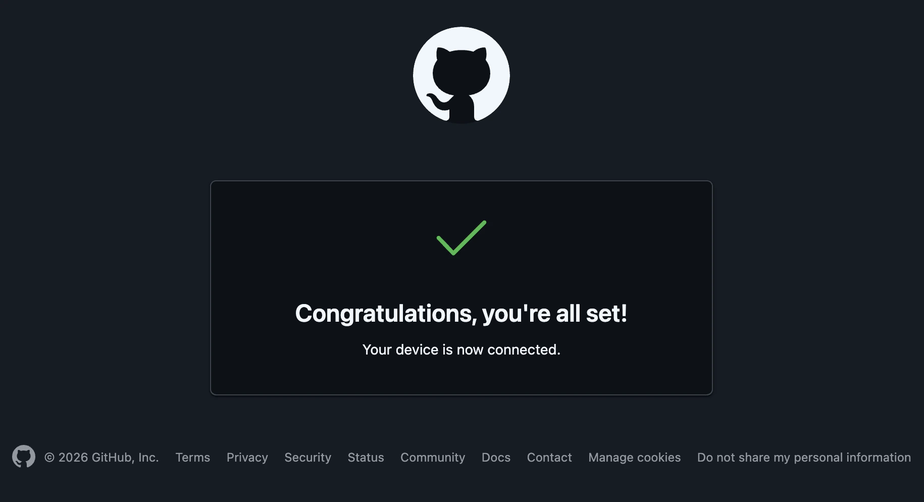 github confirmation screen
