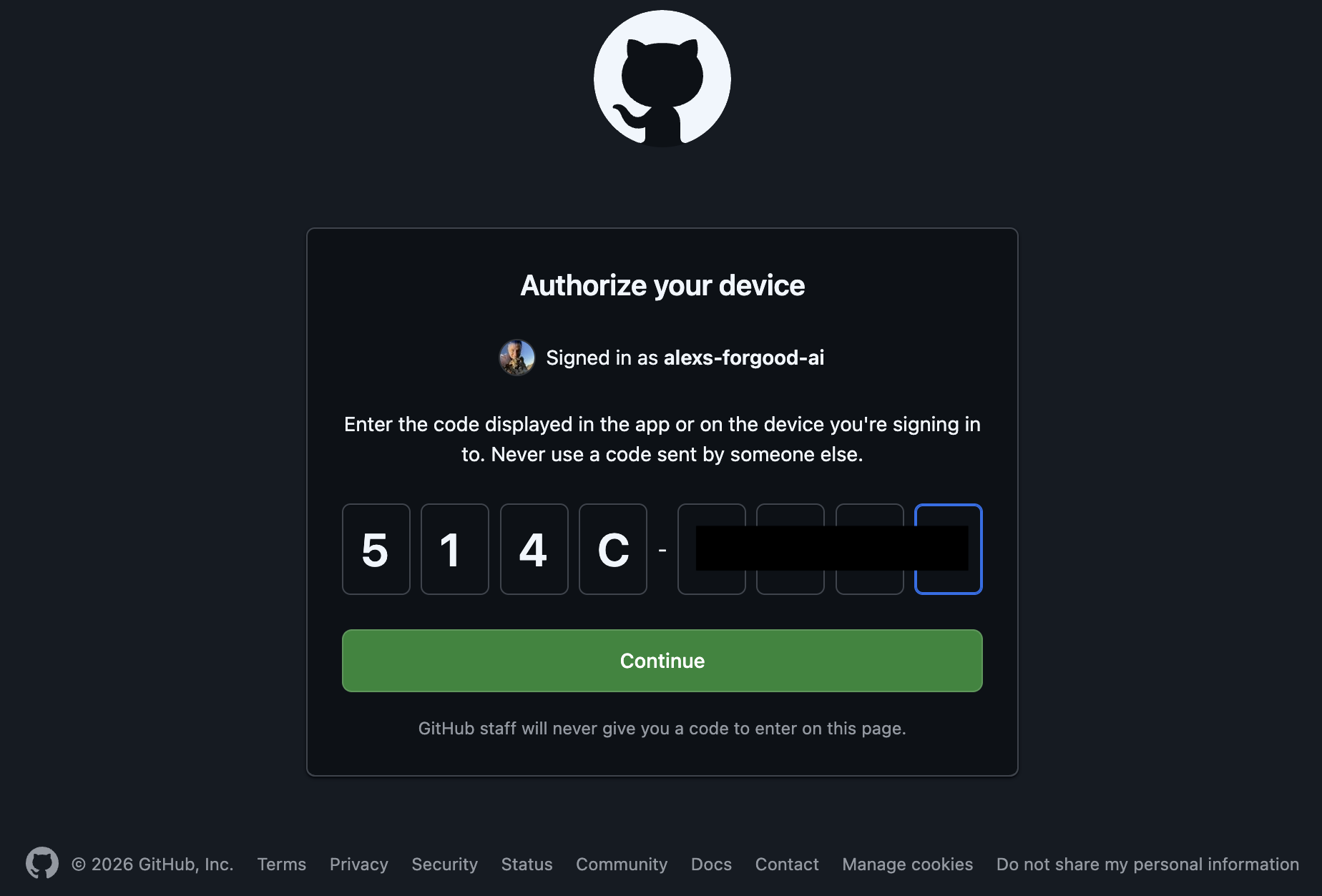 github code entry