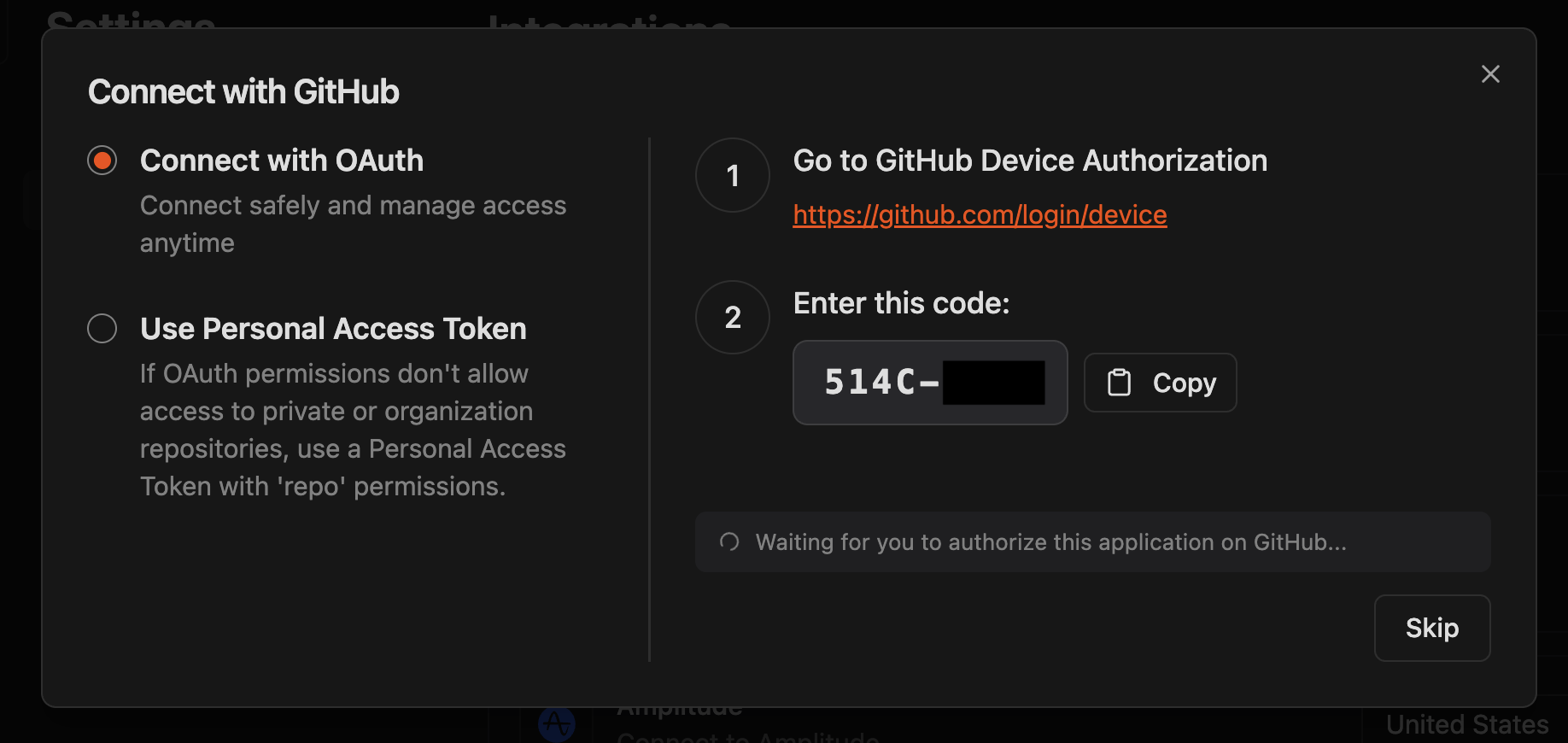 github method selection