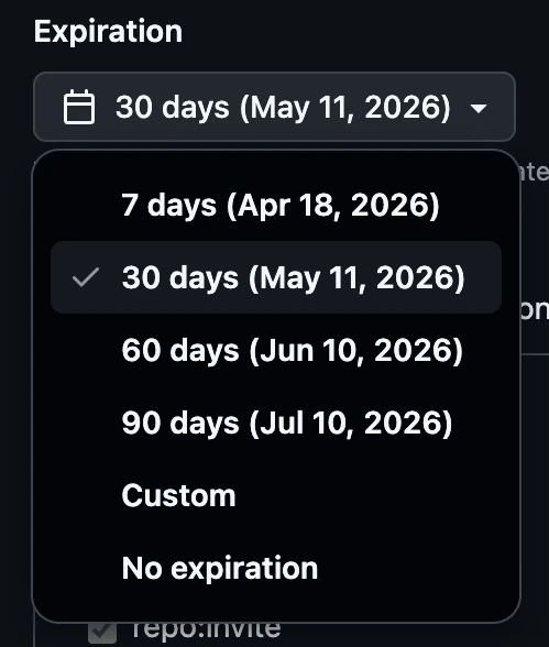 github expiration date
